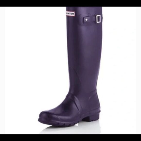 Hunter Original Tall Purple Matte Rain Boots - Picture 1 of 15